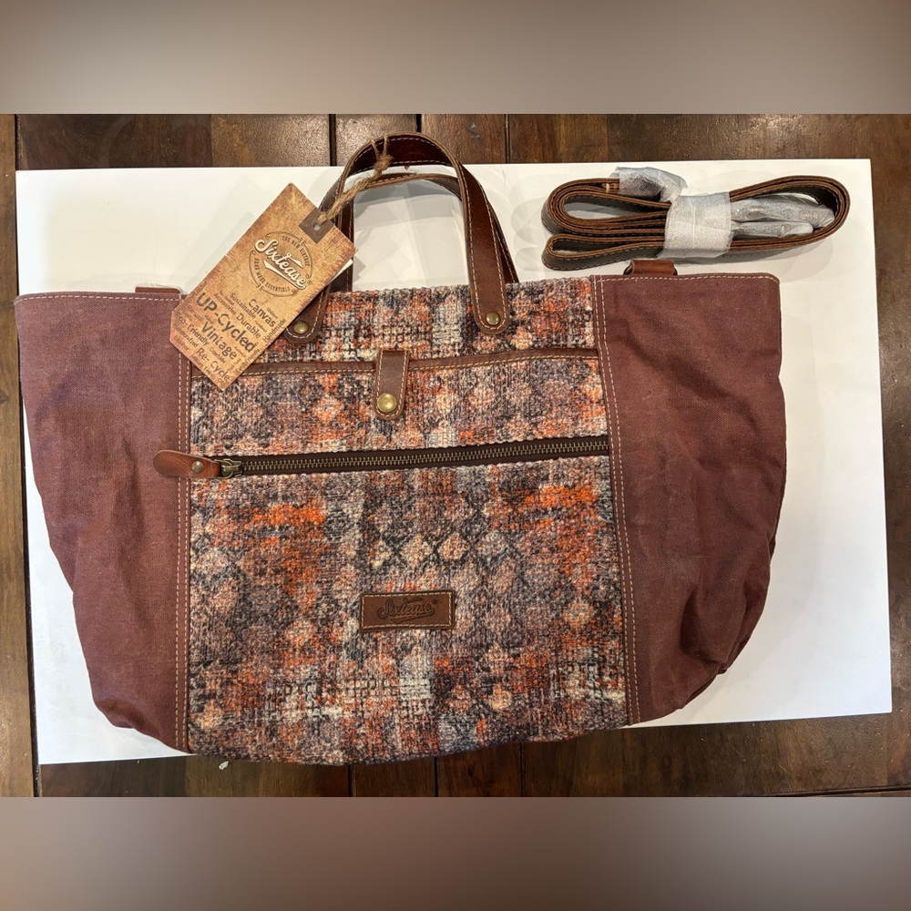 Sixtease upcycled canvas purse